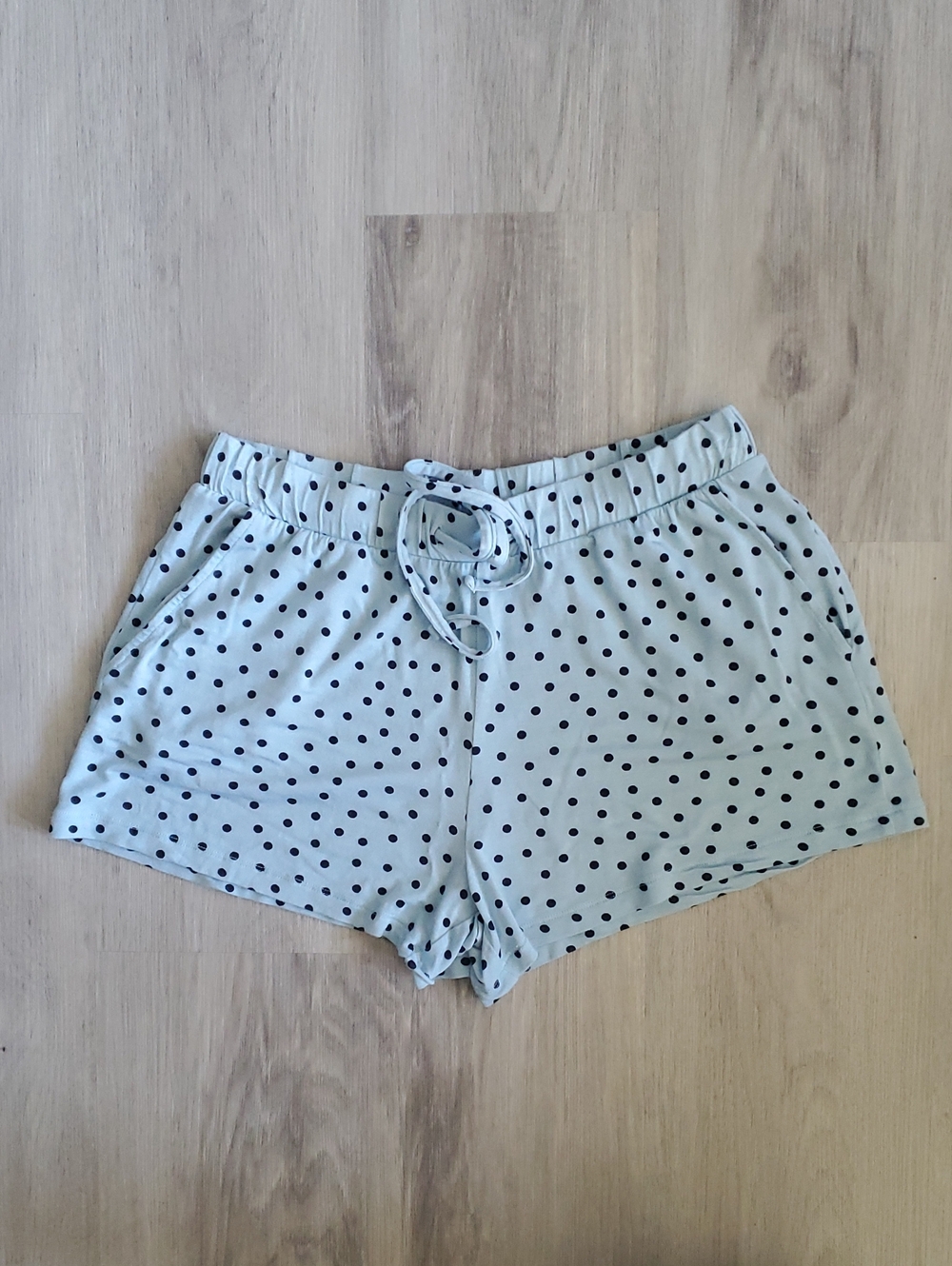 5/$35💐 Size S - Polka Dot Light Blue Drawstring Pajama Shorts - La Vie En Rose